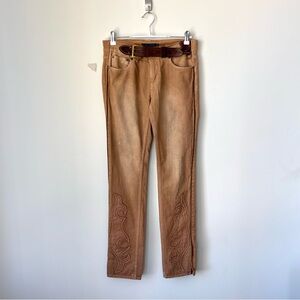 Vintage Ralph Lauren Embroidered Western Equestrian Pants Size 28 Leather Belt